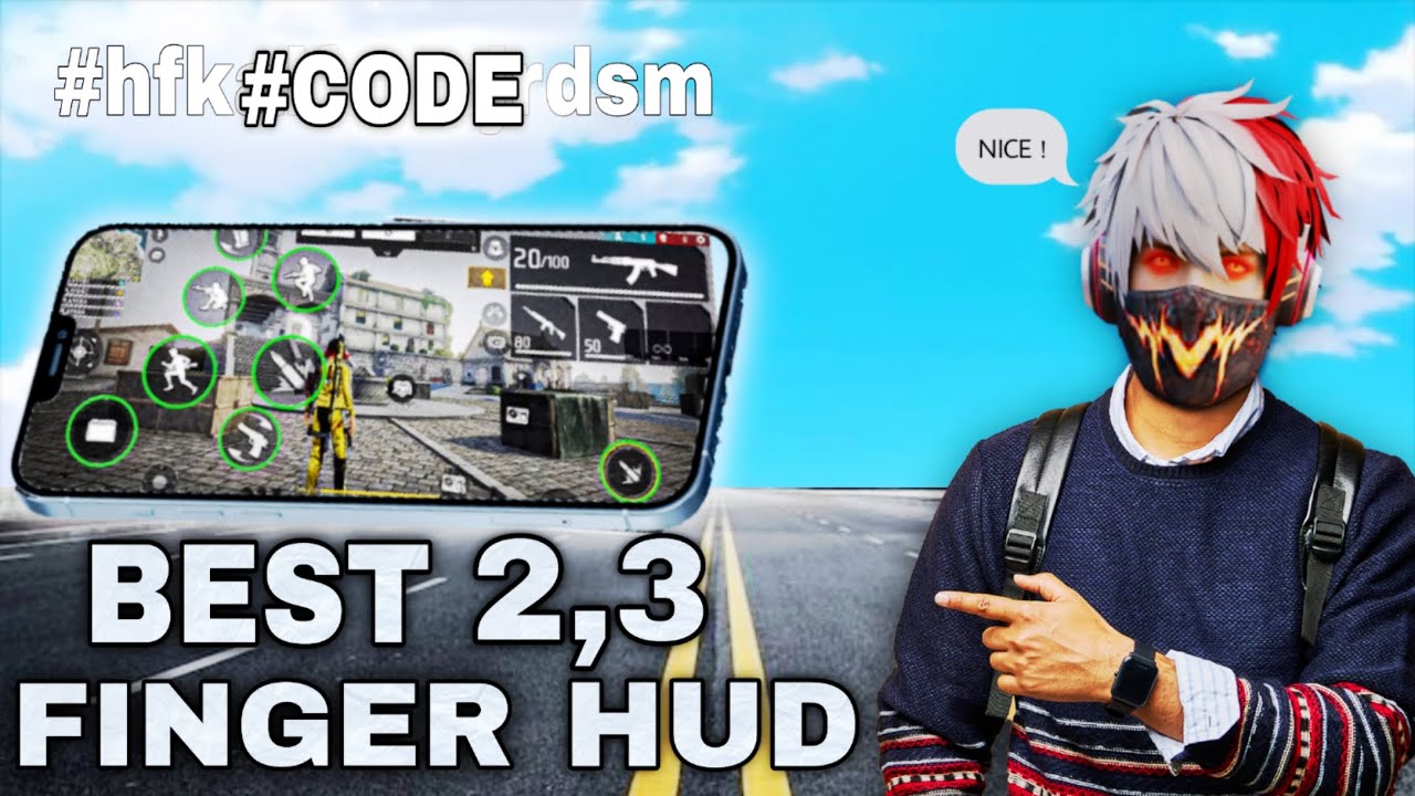 ‎World's Best 2 Finger And 3 Finger Custom HUD CODE 🥶⚙️ | FREESTYLE CUSTOM HUD IN FREE FIRE 🇧🇷🌪️