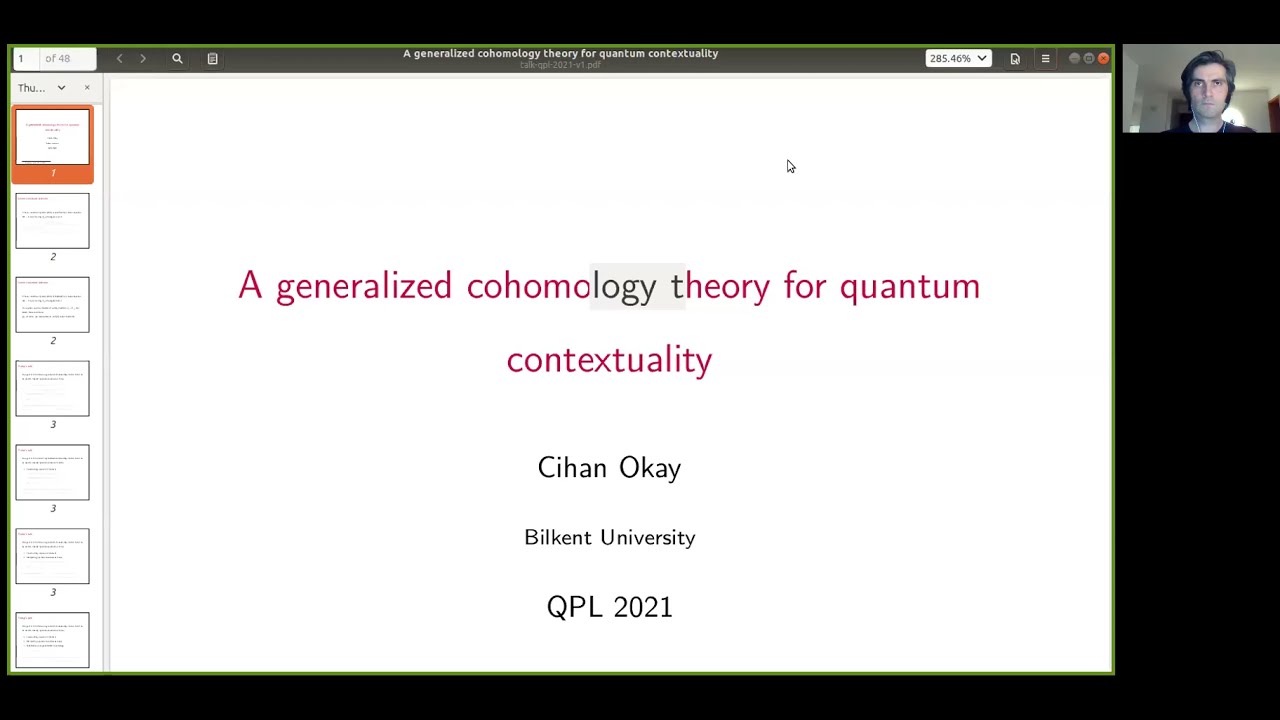 Cihan Okay -- A generalized cohomology theory for quantum contextuality