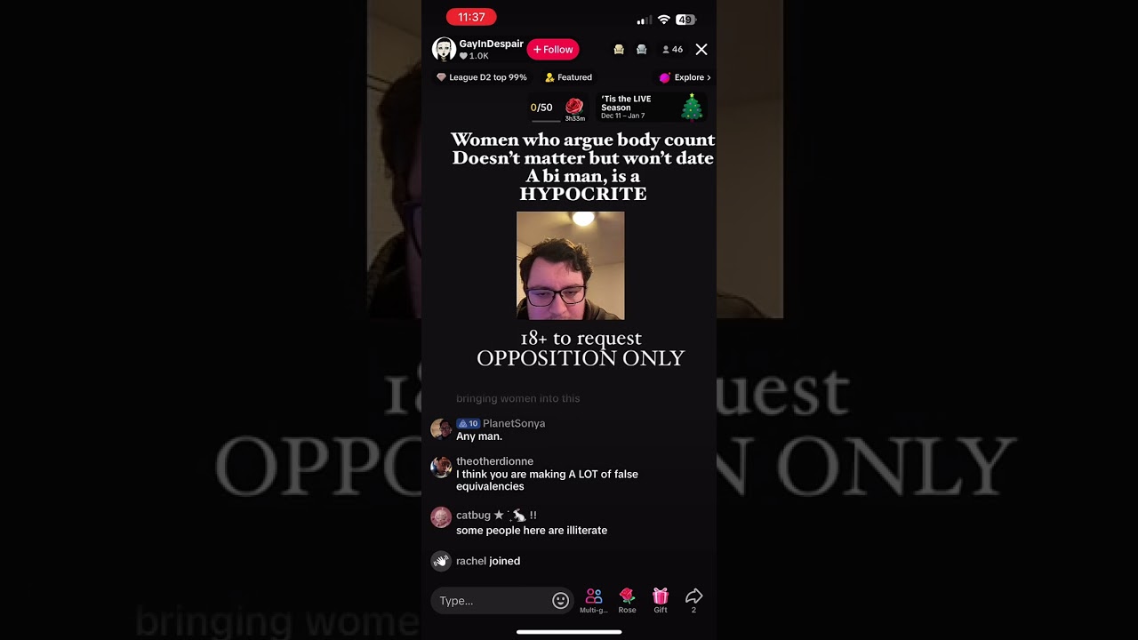 GayInDespair TikTok Debate - &ldquo;Body count doesn&rsquo;t matter&rdquo; + but won&rsquo;t date bi men = hypocrite