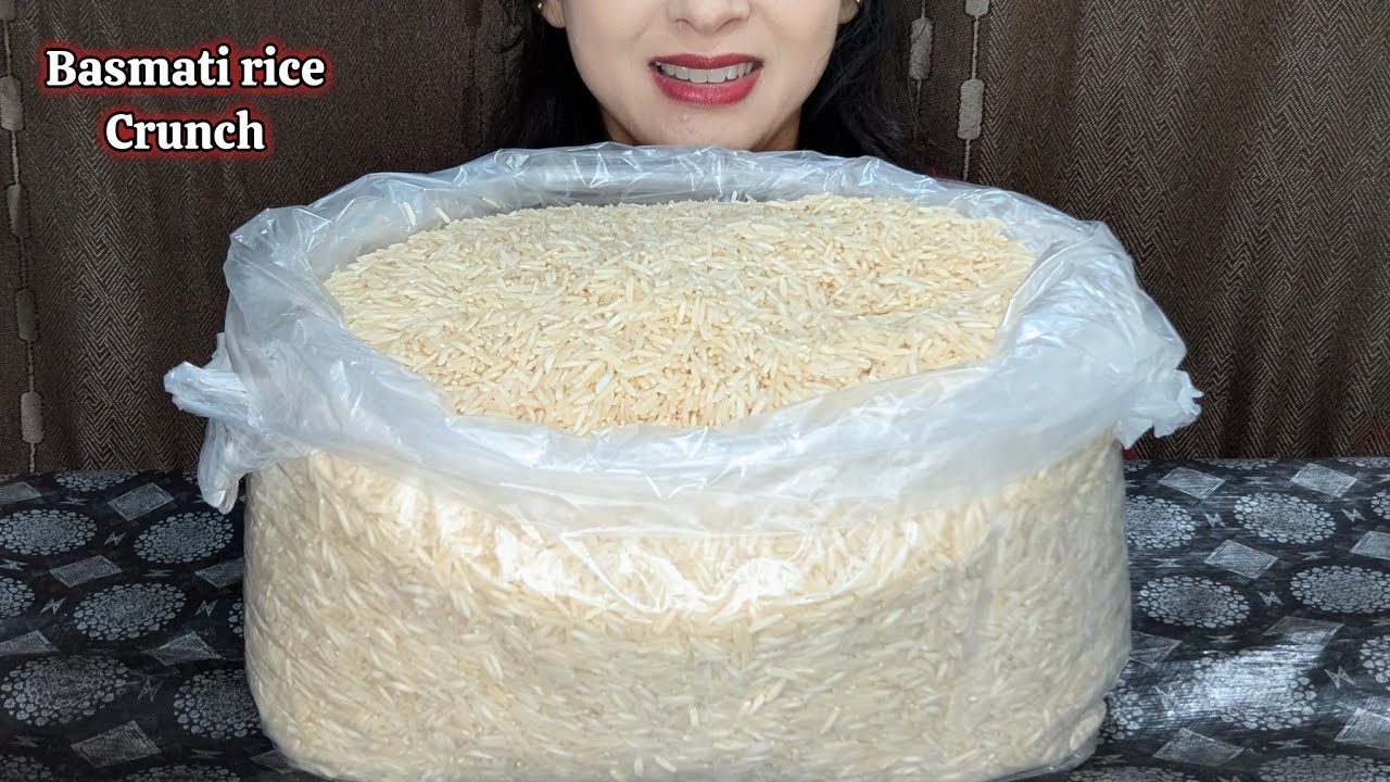 ASMR RAW RICE EATING || RAW BASMATI RICE || CRUNCHY SOUNDS 🔊