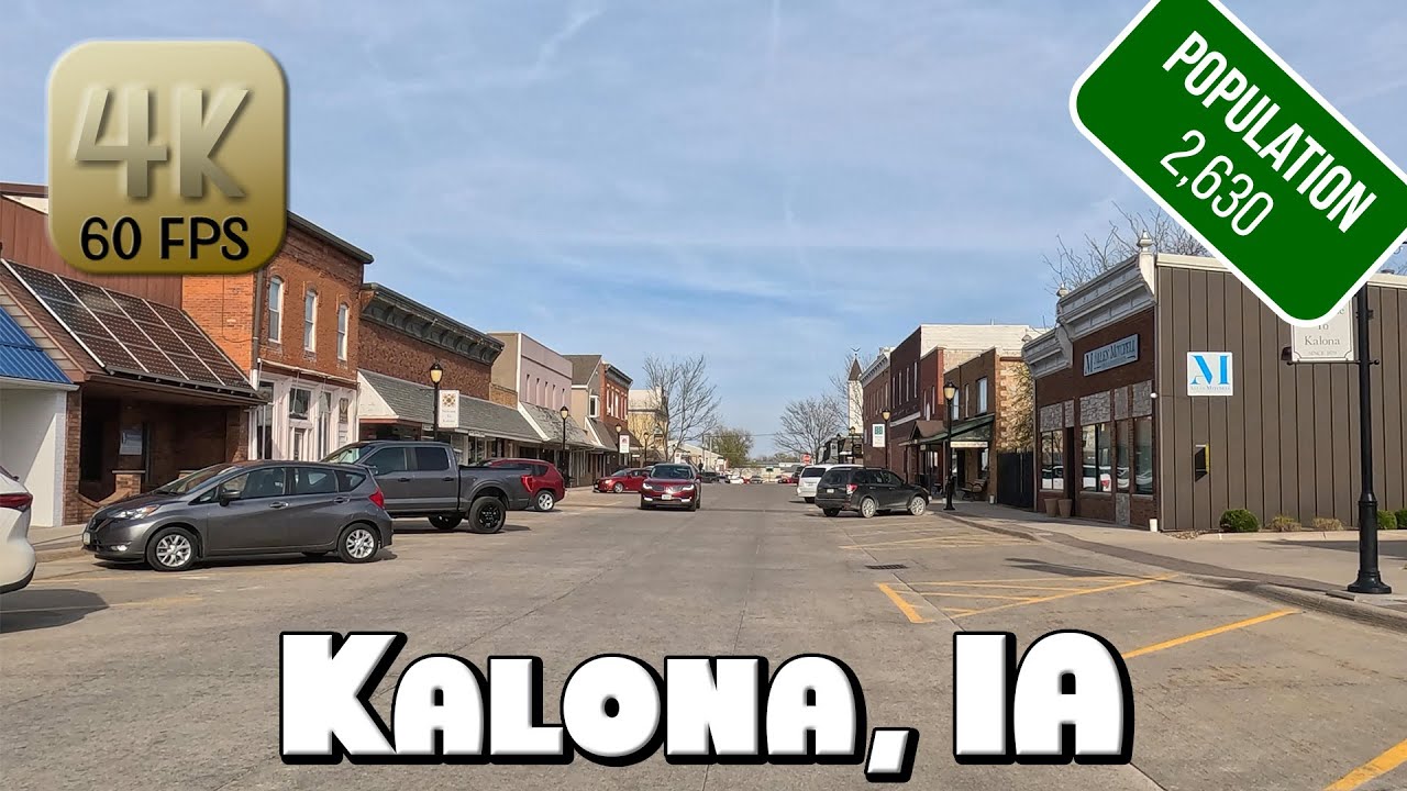 Driving Around Small Town Kalona, IA in 4k Video