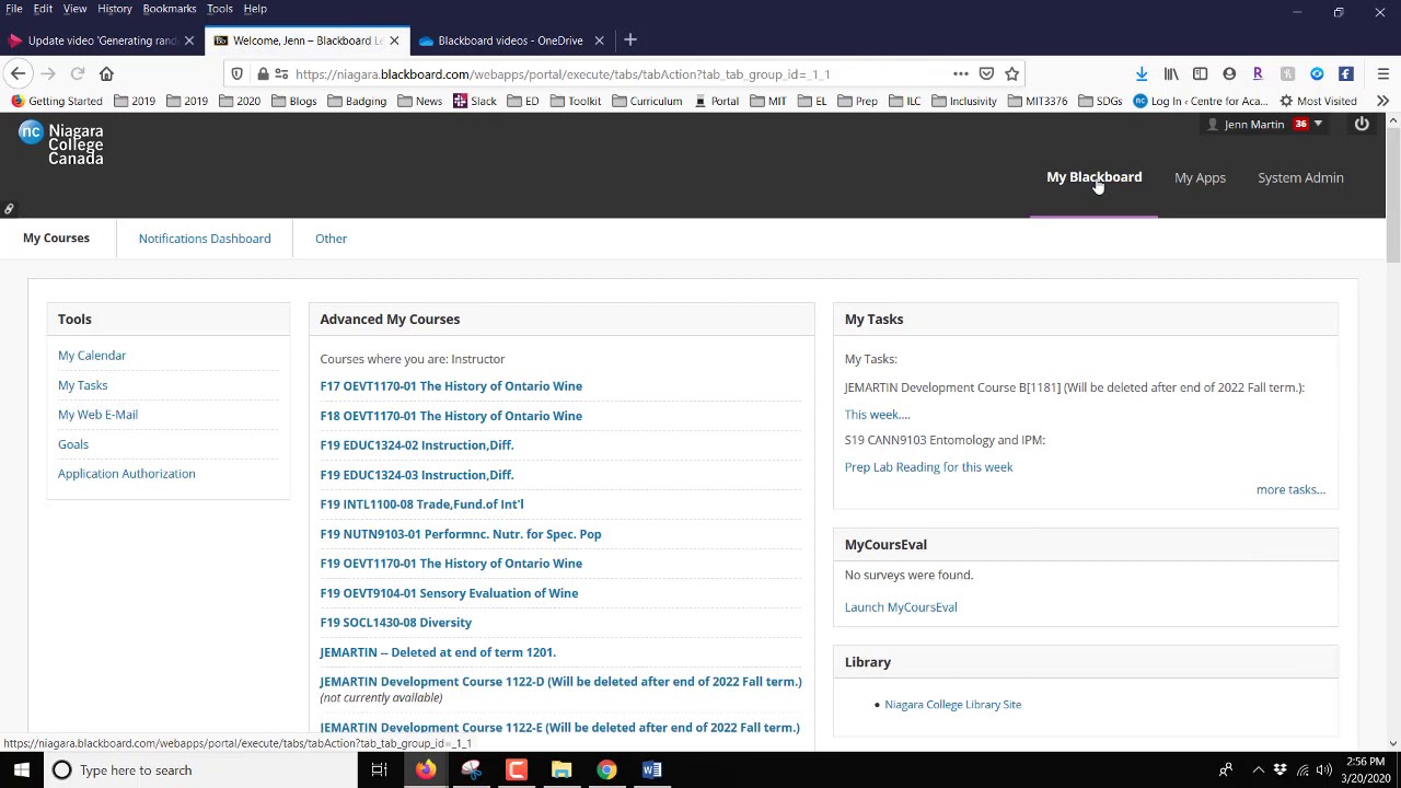 Exporting and importing tests in Blackboard