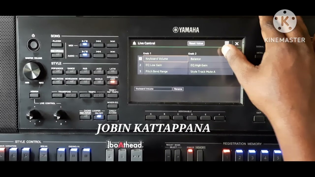 Yamaha PSR-SX 900/700 Live Control Settings.. Jobin Kattappana             Mob : 7306564167