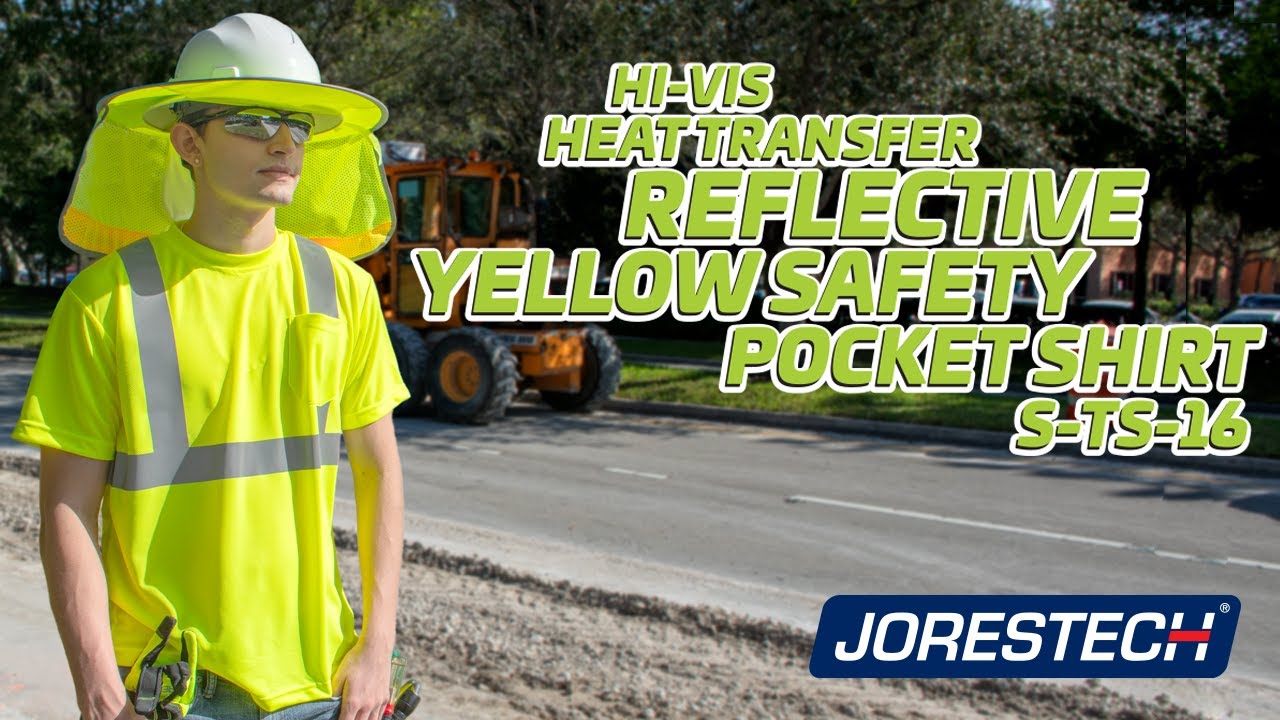 Hi-Vis Heat Transfer Reflective Safety Pocket Shirt