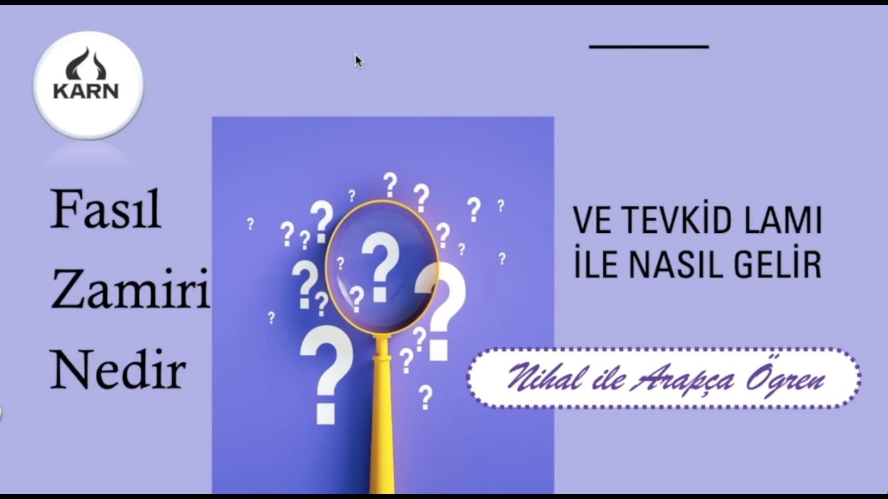 Fasıl Zamiri | Arapça Dil Eğitimi