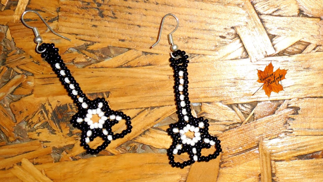 🎸Cómo hacer Aretes de GUITARRA en MOSTACILLAS