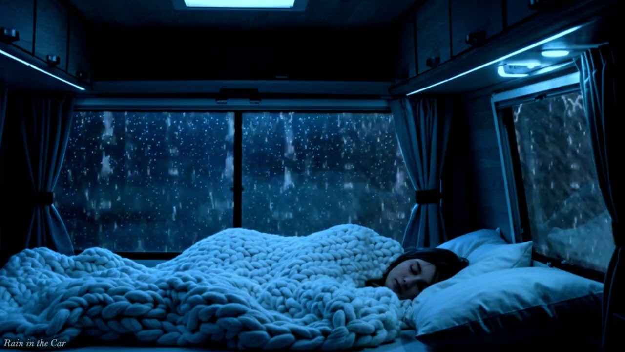 Heavy Rain Sounds on Car Window with Thunder for Sleeping, Relaxation, Meditation | White Noise