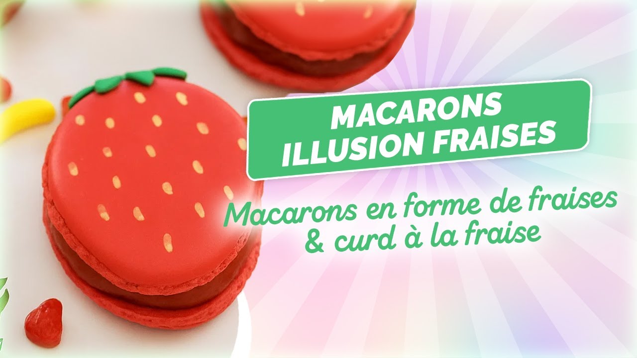 Macarons ‘Fraises’ fourrés de Curd à la Fraise