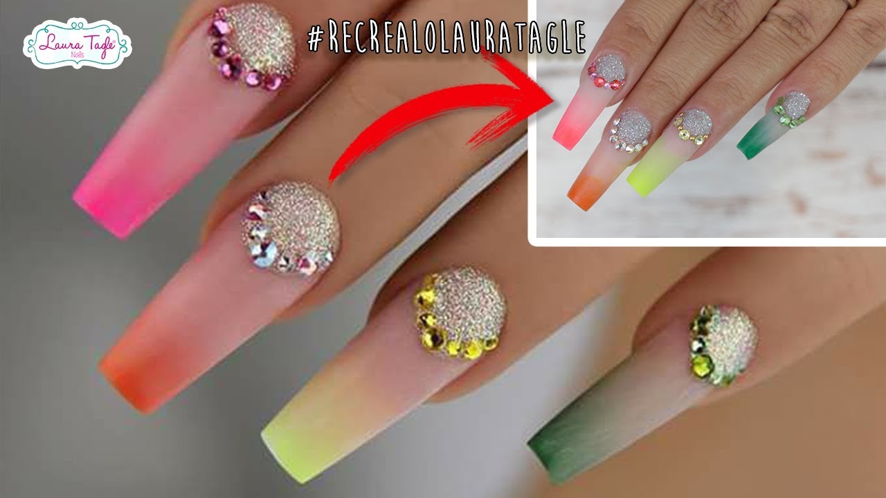 Color Ombre Nail Art  #RecrealoLauraTagle