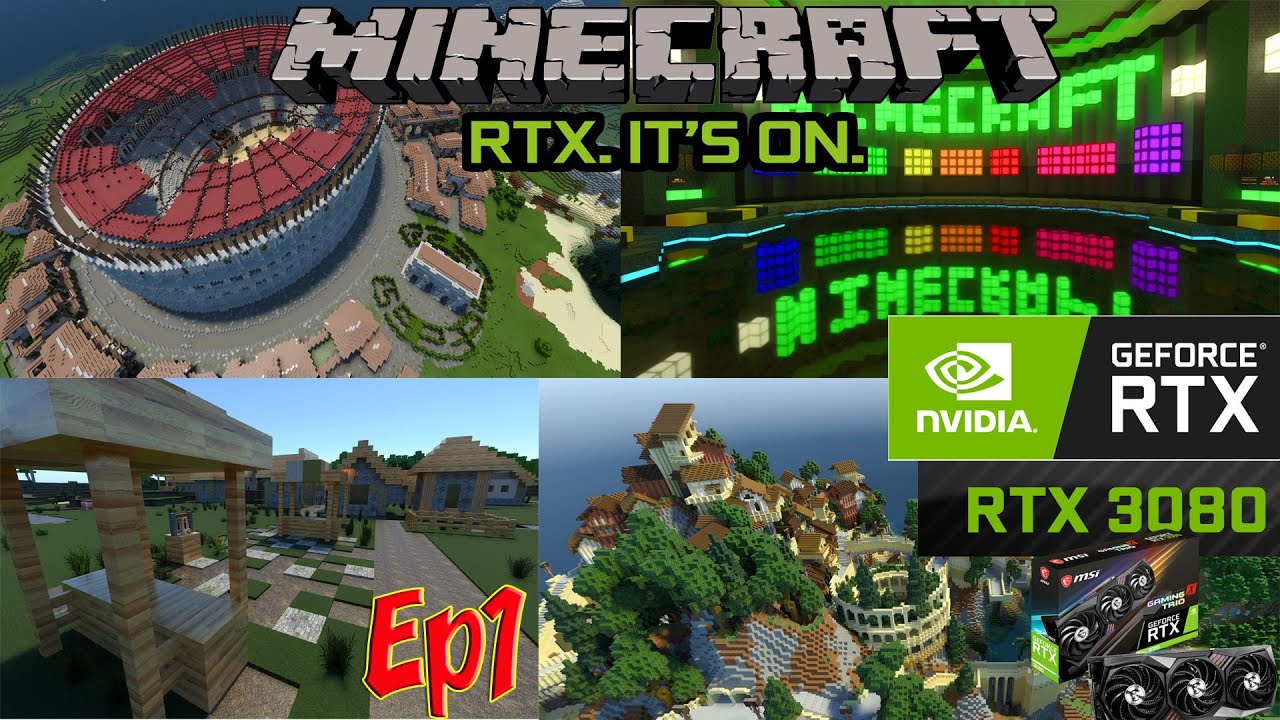 MINECRAFT RTX RAYTRACING 4K SHOWCASE MSI RTX3080 X TRIO RYZEN 5900X TEST MINECRAFT BEDROCK