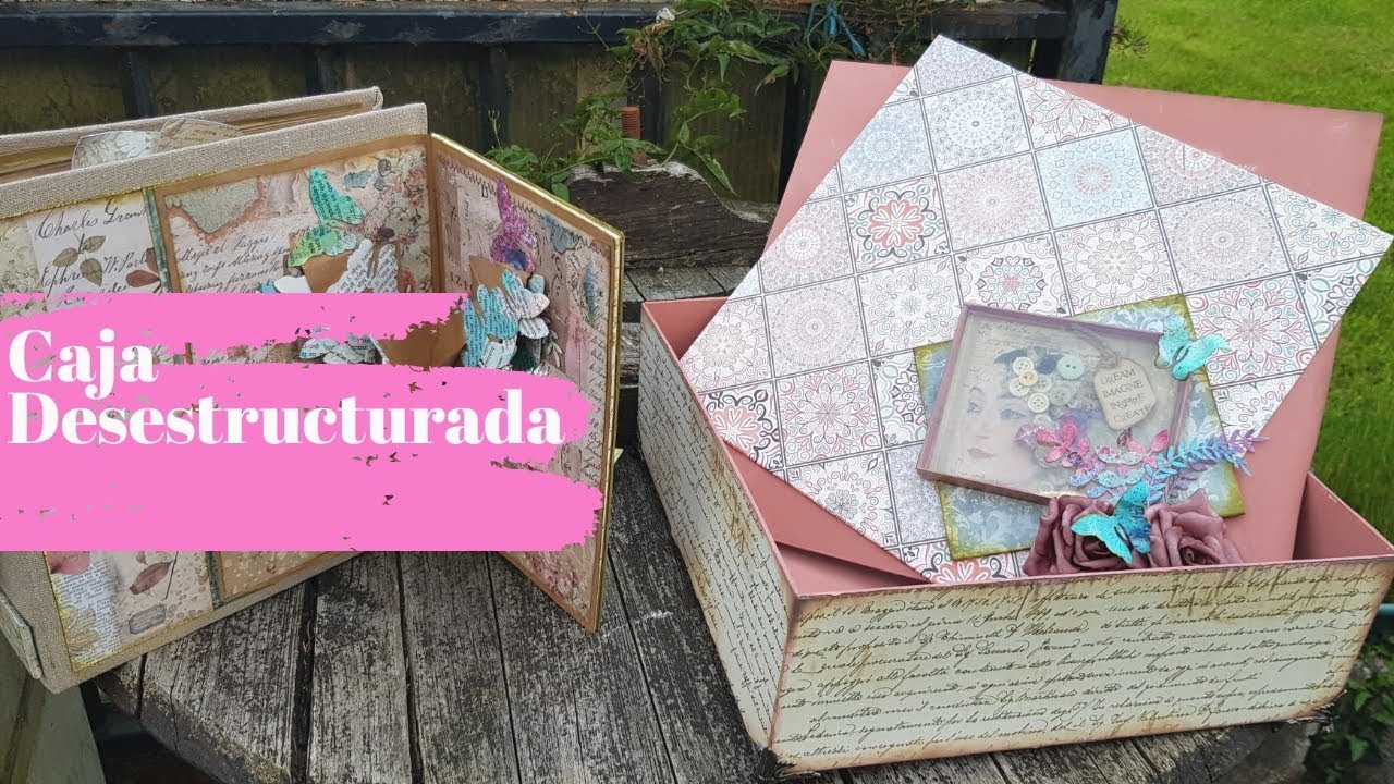 Tutorial#Caja desestructurada para guardar Album Imagine de #Stamperia