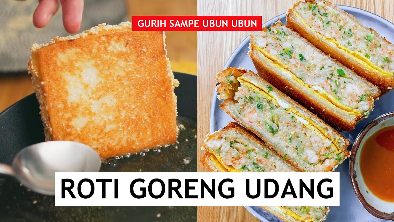 CEMILAN ENAK MENBOSHA - RESEP ROTI WIJEN UDANG ( PRAWN SESAME TOAST )