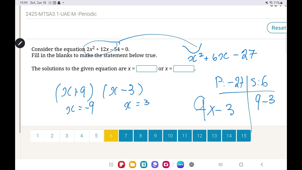 Math Algebra Course practice section 3.1 Grade 10S