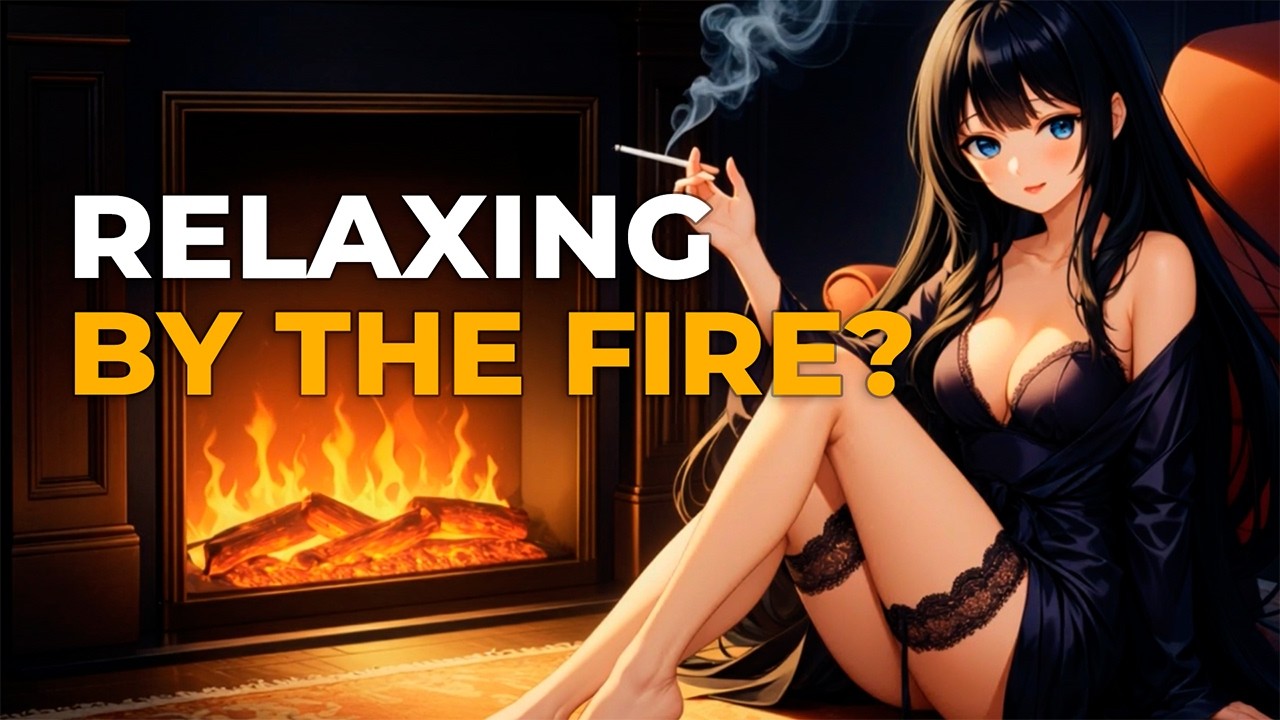 Warm Fireplace Evening 🔥 Soft Anime Lofi for Relaxing Nights