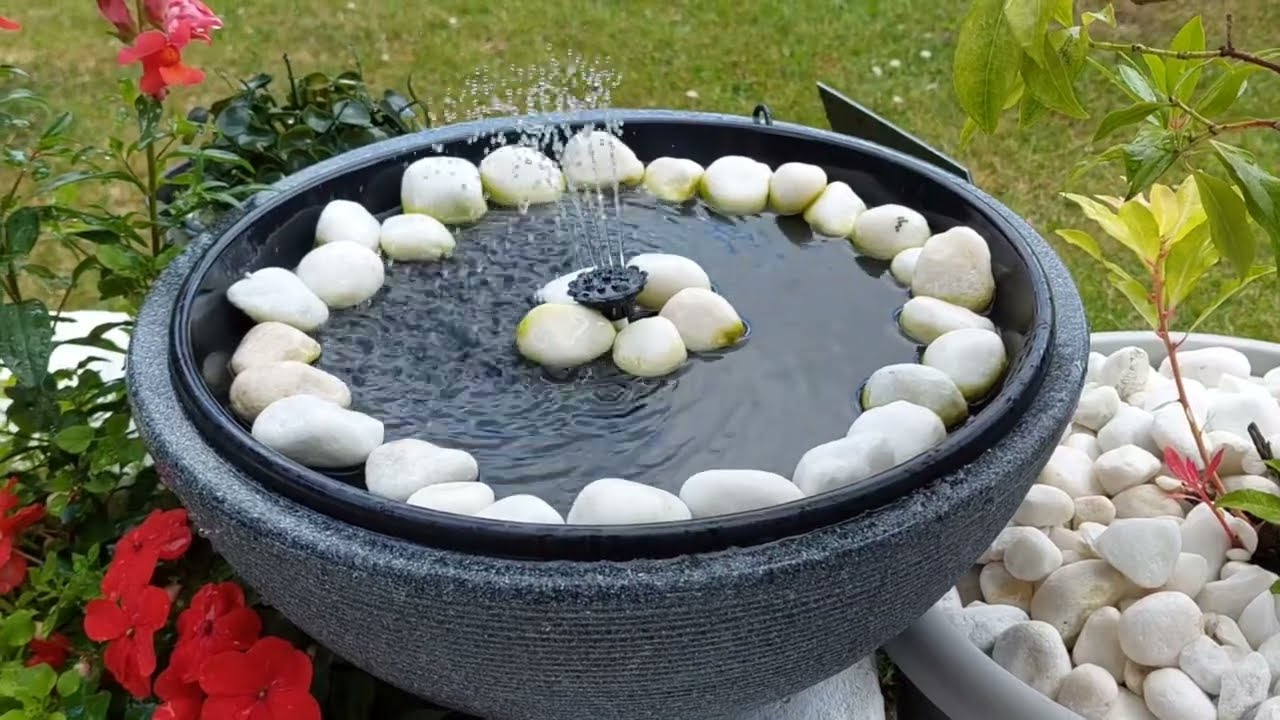 Solar Water Fountain DIY Install for Garden or Patio