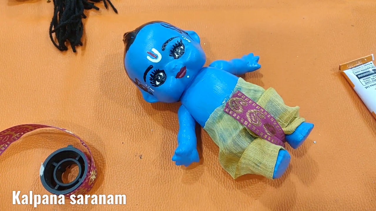how to make baby Krishna doll #old doll converted new doll #Kalpana Saranam  #barbie