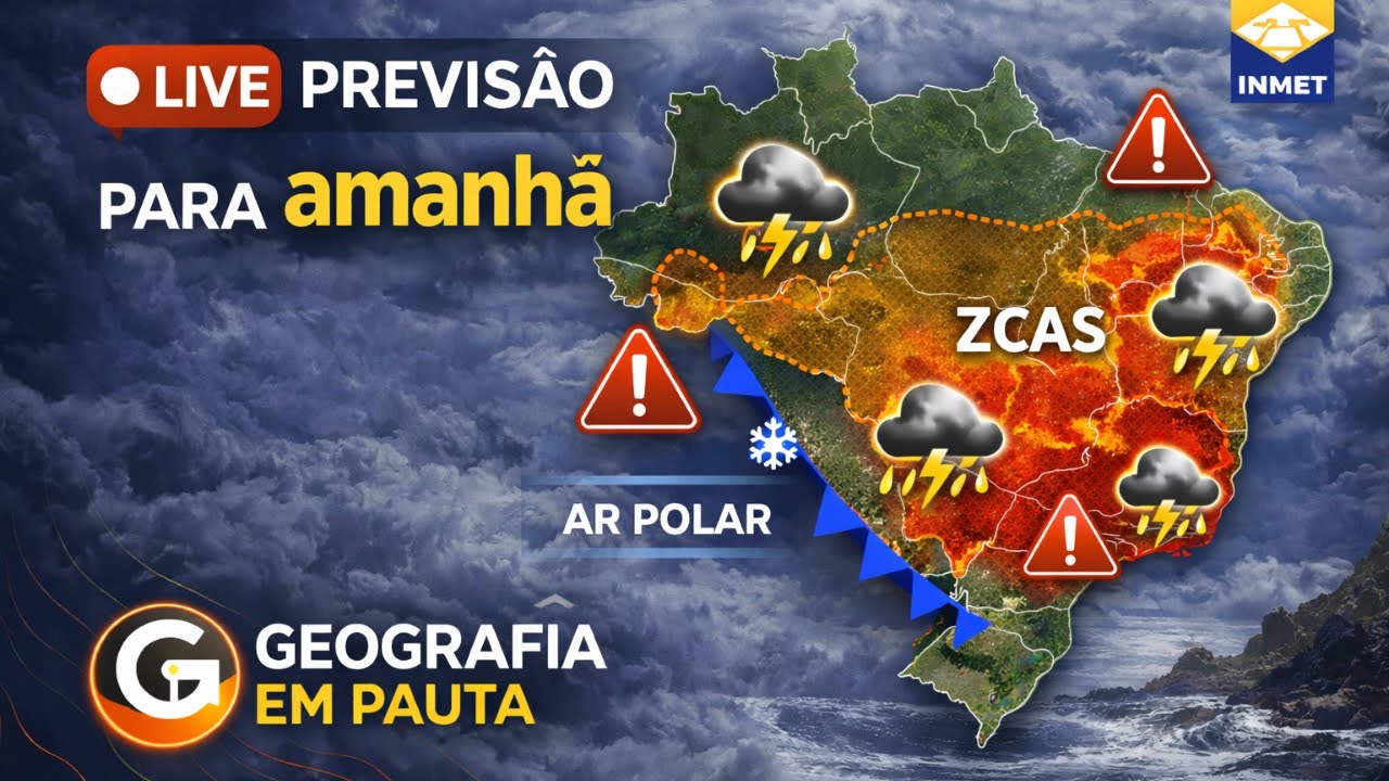 ⚠️ Previsão do tempo para Domingo 25/01/26! ZCAS, Frente, temporais, calorão e nevasca | LIVE