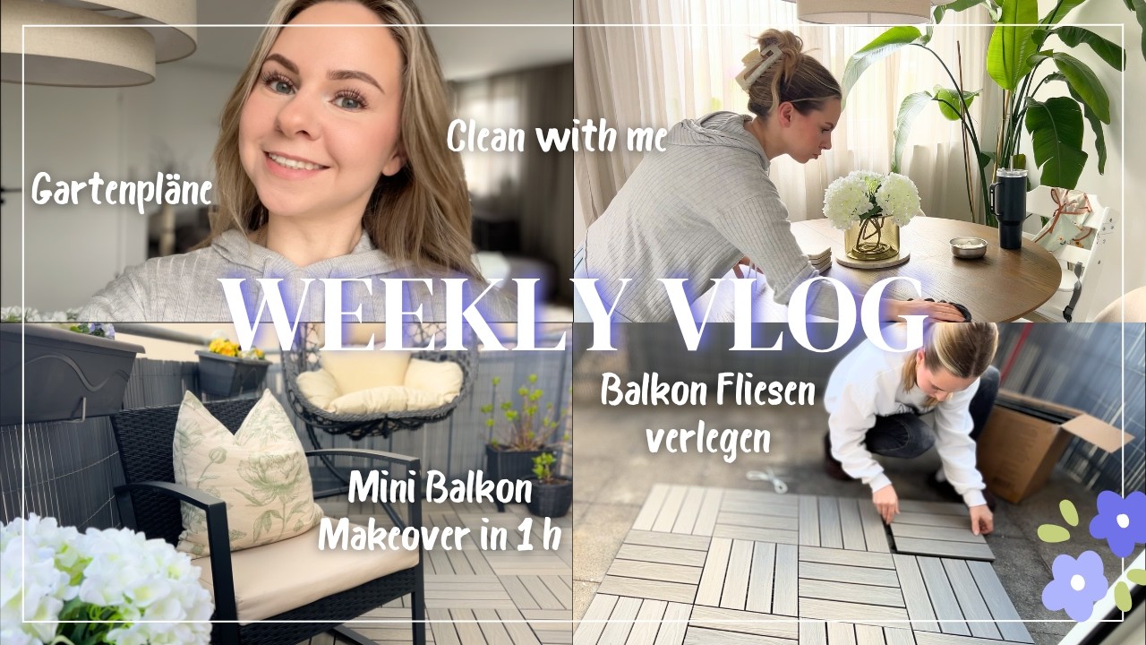 Mini Balkon Makeover in 1h 🌸 Clean with me und Gartenpl&auml;ne