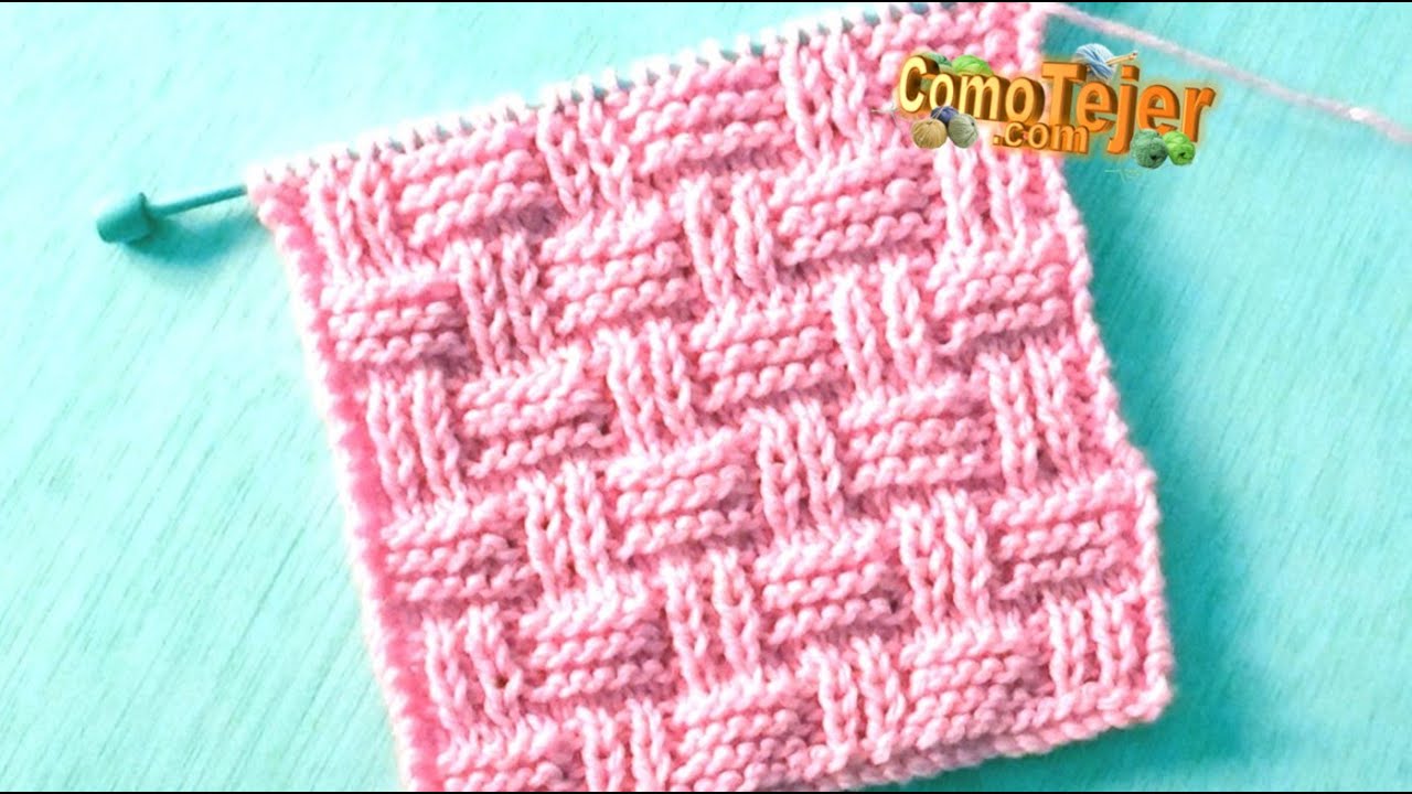 Cómo Tejer Punto Cesta/Canasto Basketweave Stitch Knitting Pattern 2 agujas,  palillos, tricot (962)