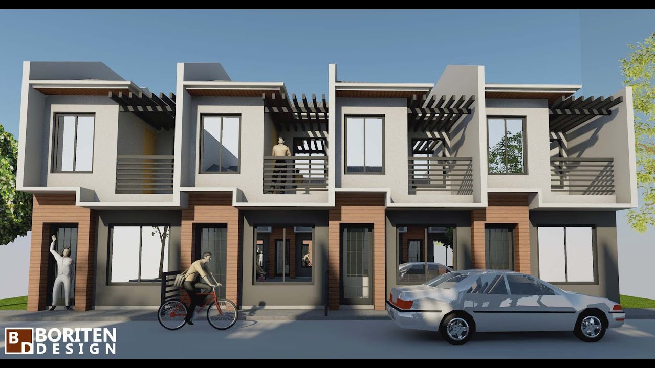 4 x 10 HOUSE DESIGN - 2 STOREY ROW HOUSE - SMALL HOUSE DESIGN