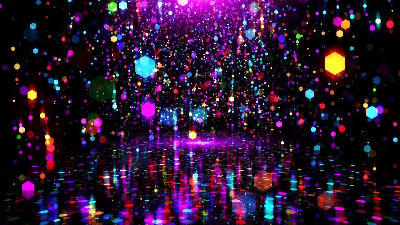 4K Screensaver | Colorful Neon Rain ✨ | 12 Hours Sparkling VJ Loop (No Sound)