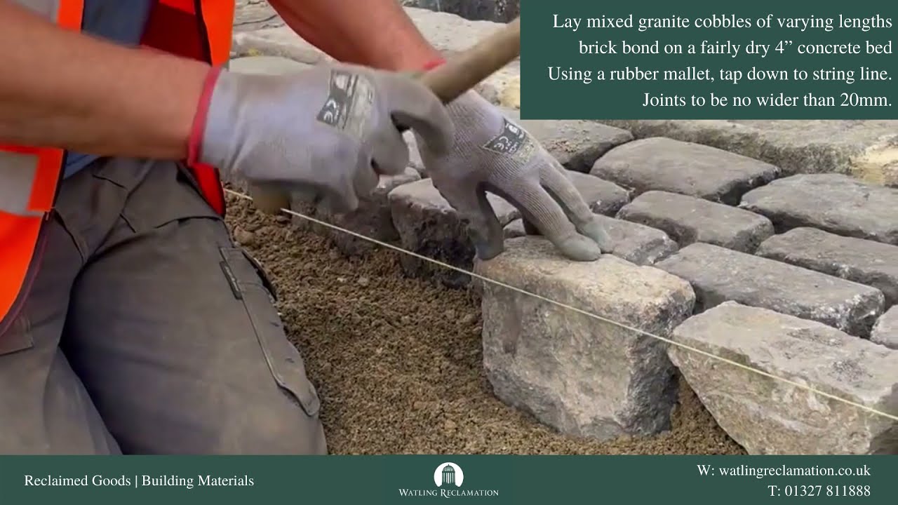 Laying and Grouting Granite Cobbles