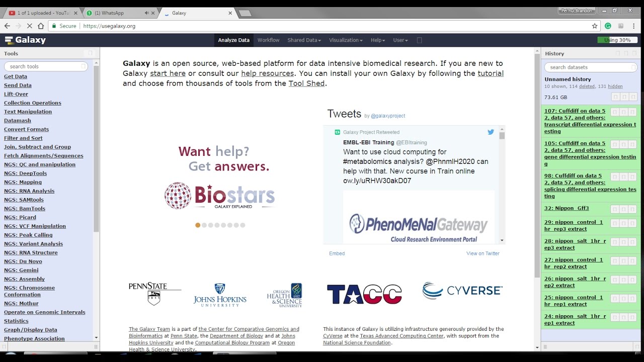 Galaxy Tutorial 1: How to identify DEGs from RNA-Seq sample