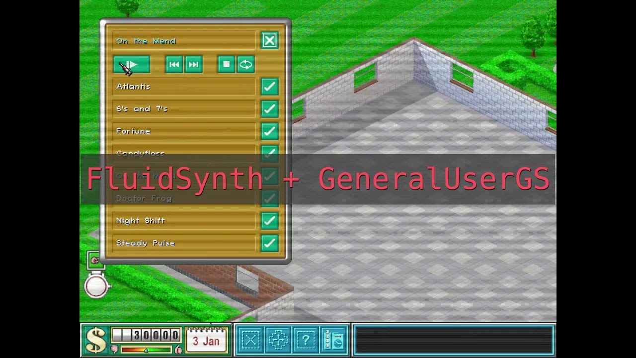 Theme Hospital Default Sound vs. FluidSynth + GeneralUserGS