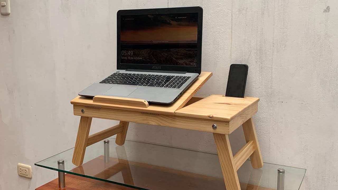 MESA PLEGABLE DE CAMA PARA LAPTOP/MULTIUSOS/EN MADERA PINO/SOY CARPINTERO/ALEJANDRO LUIS
