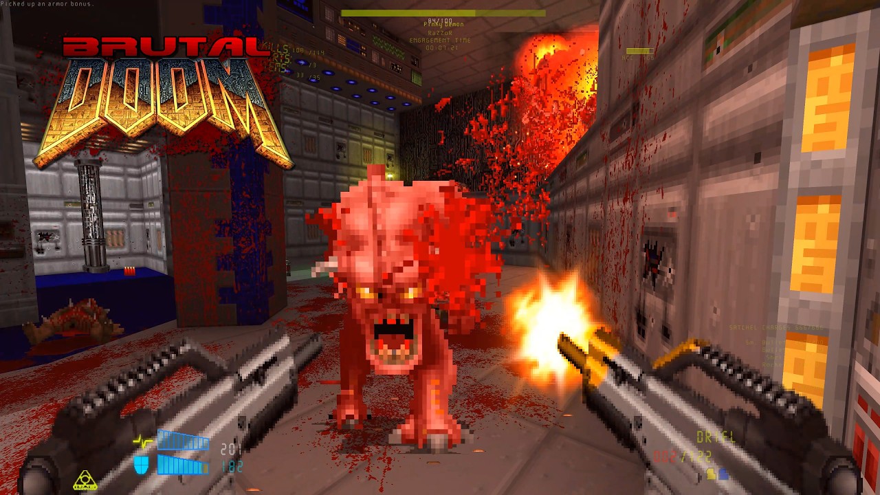 BRUTAL DOOM (v21.16.1) - Absolute Extinction - E1M4: Data Storage | 4K/60