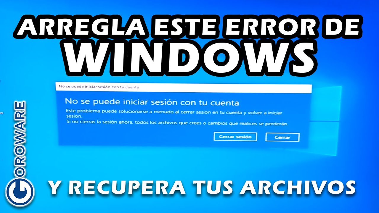 No se puede iniciar sesión con tu cuenta. Cómo reparar este error de Windows y recuperar los datos