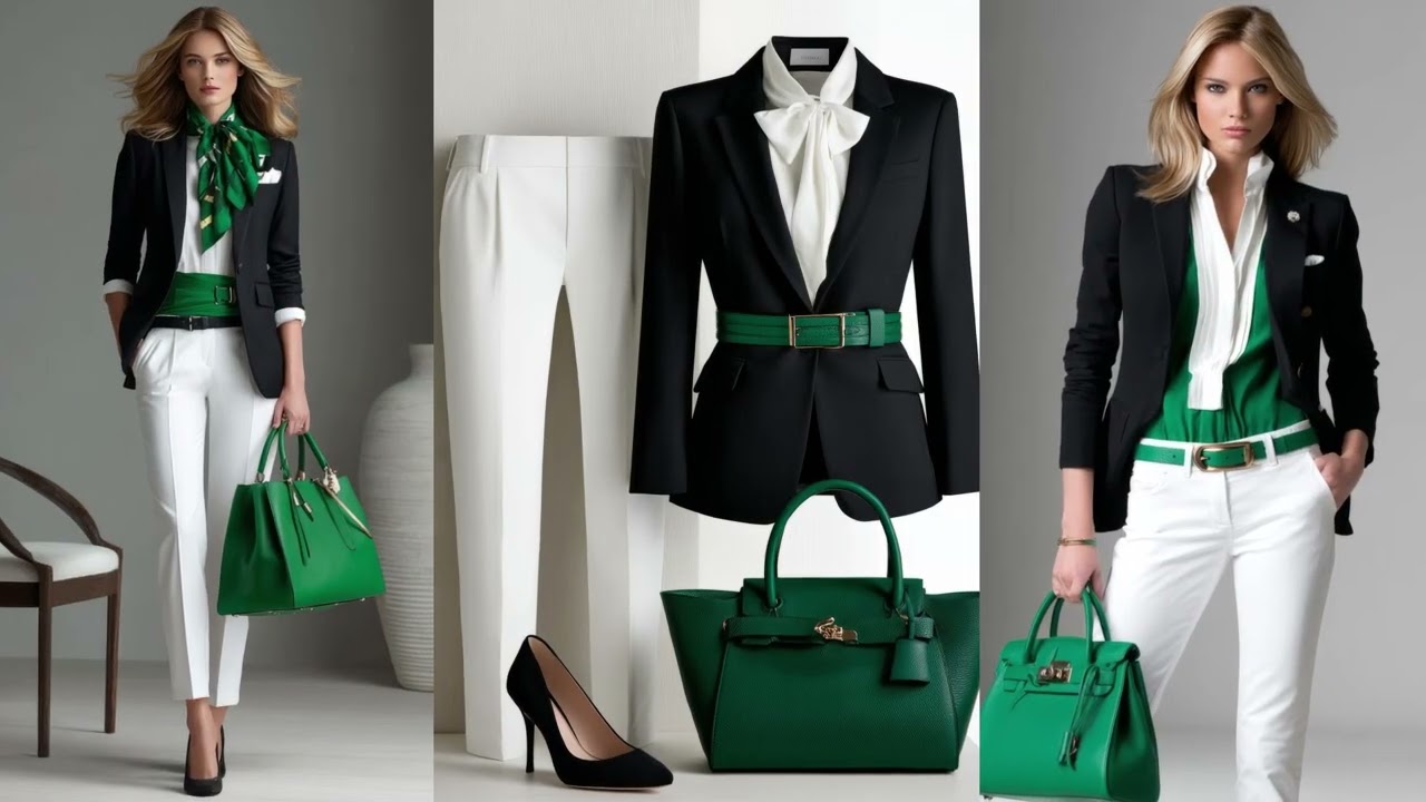 30 идей черно-белых образов с современными яркими акцентами | Элегантный и стильный стиль