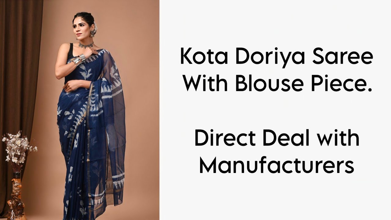Kota Doriya Sarees | Free Shipping | Bagru Print Kota Doriya Sarees #shopnow 