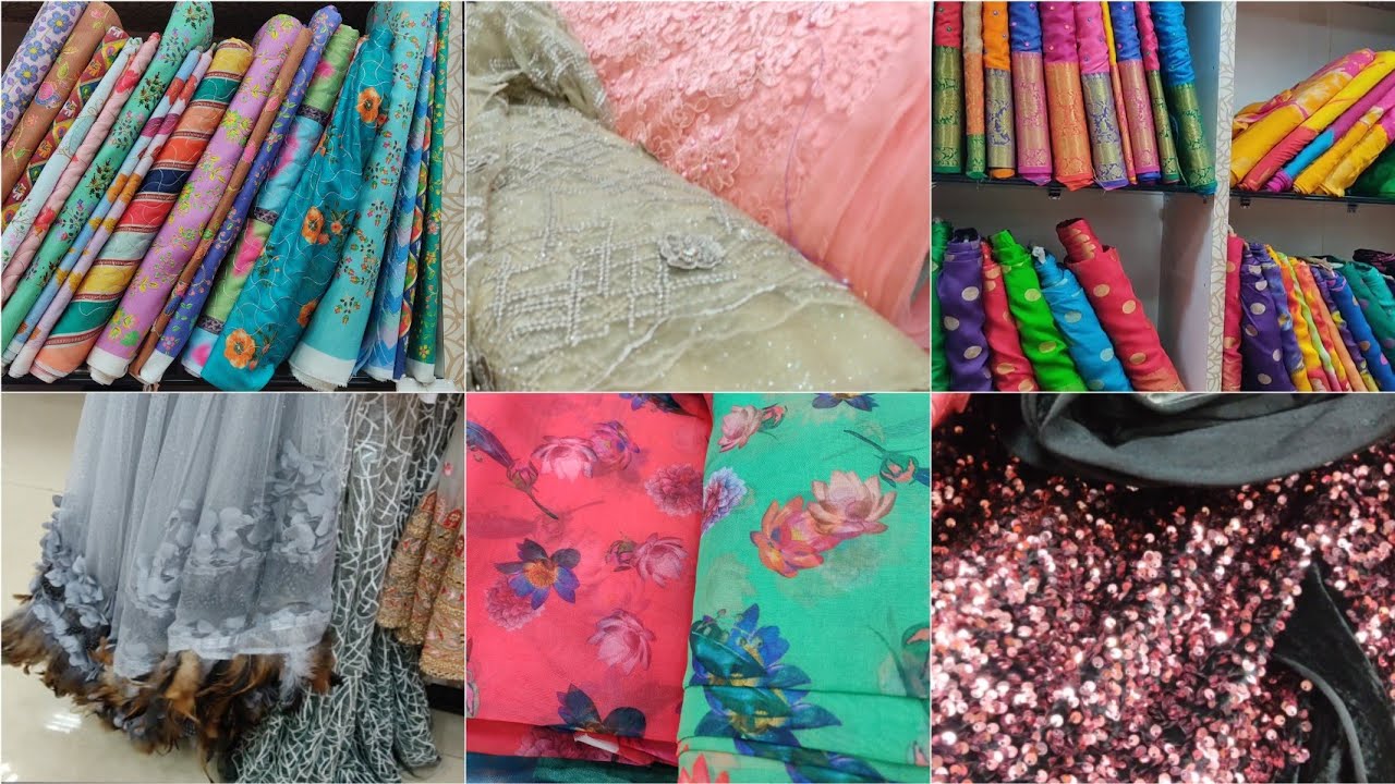 Bhimavaram Sri Amma Silks Designer Fabrics For Dresses, Blouses || All Types of Fabrics Available