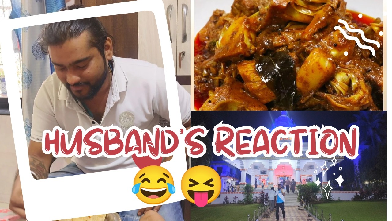 Husband's reaction on my experiment||raw jackfruit curry||temple visit||Snehittdairies||