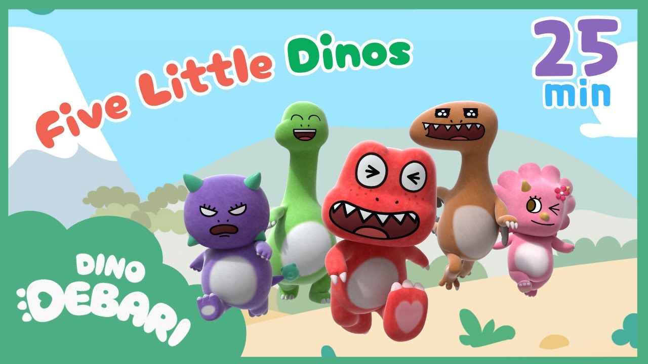 Five Little Dinos Compilation | Dinosaurs for Kids | Nursery Rhymes & Kids Songs | DebariTV
