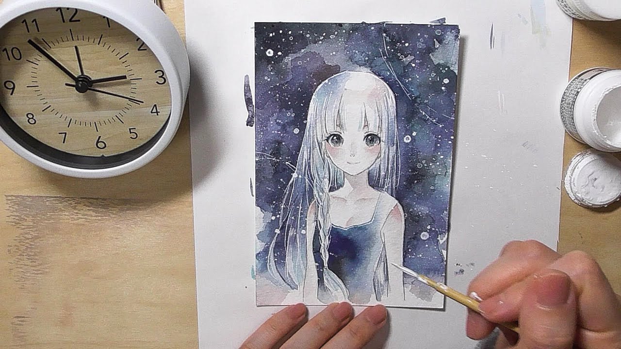 【透明水彩】早送り無し/60分タイムアタック①～イラストメイキング●Watercolor Speed Painting