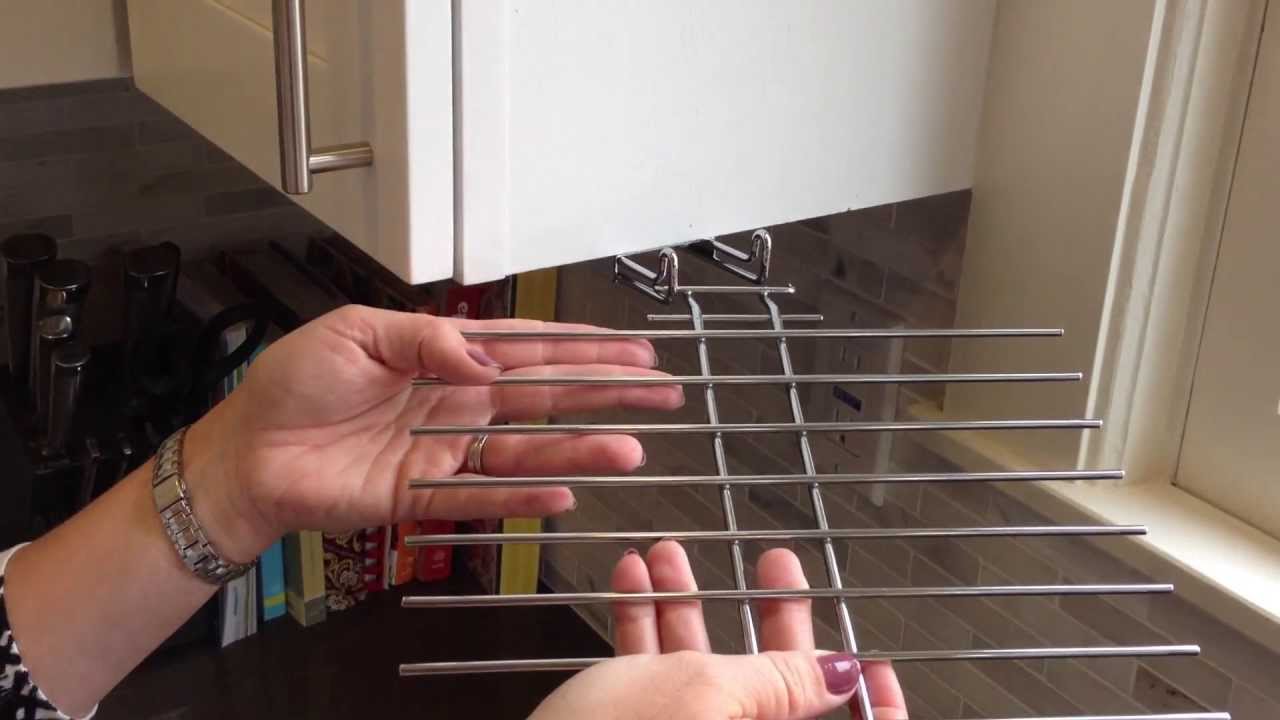 Wine glass drying rack installation