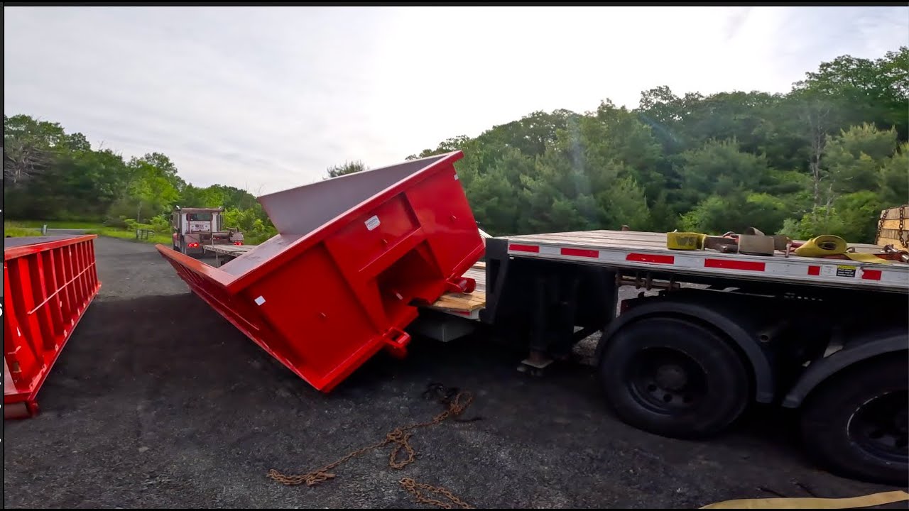Disaster Strikes While Unloading Brand New Dumpsters