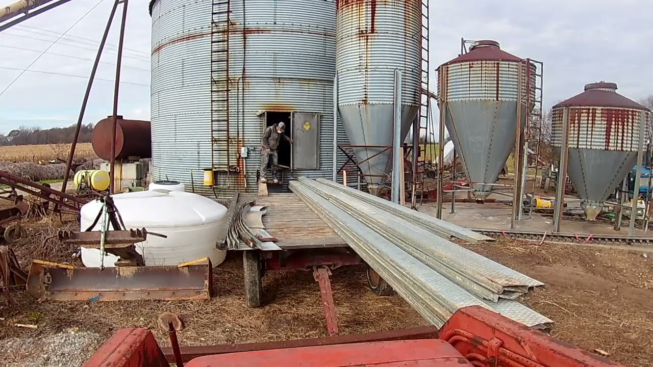 Taking the floor up in a Brock grain bin