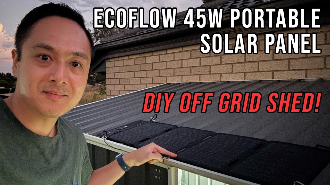 ECOFLOW 45W FOLDABLE SOLAR PANEL ON SHED ROOF!