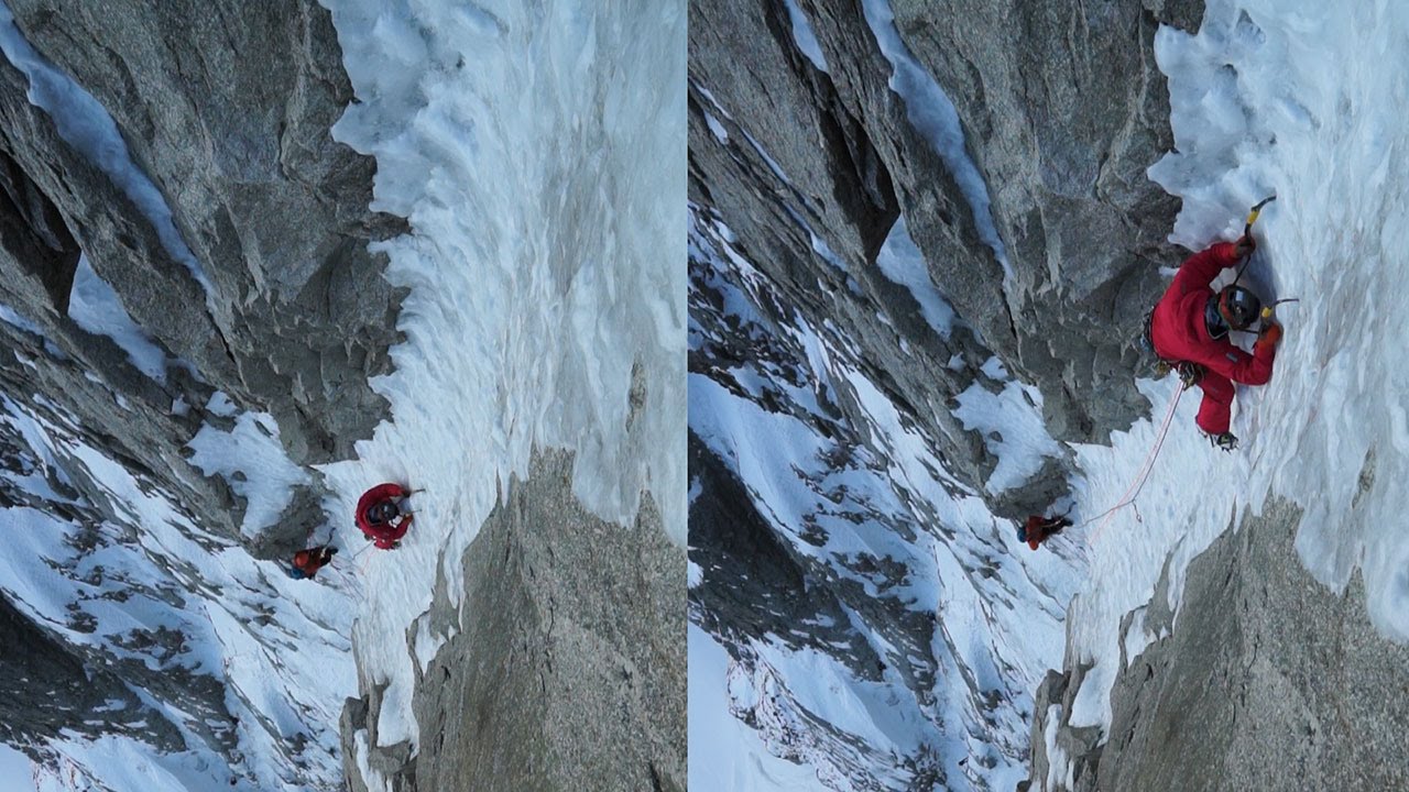 Voie Charlet Ghilini Pointes Supérieures de Pré de Bar Chamonix alpinisme montagne goulotte