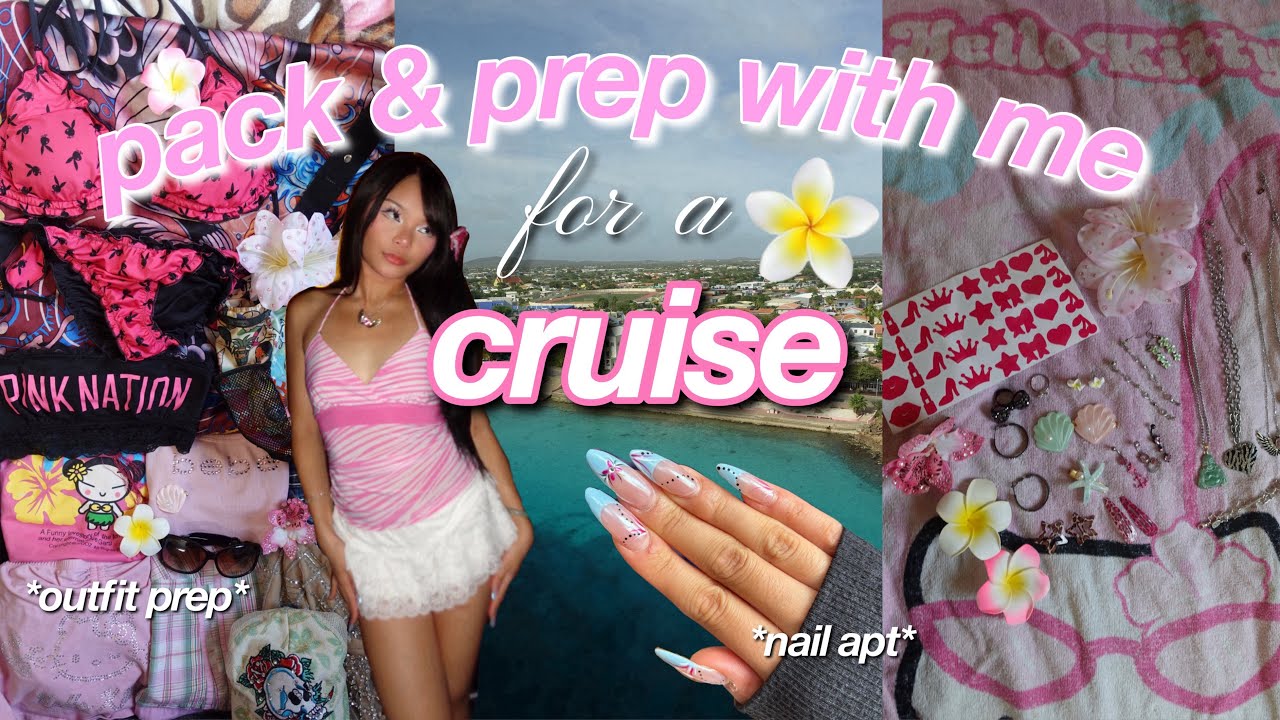 PACK & PREP WITH ME FOR A CRUISE🛳️🌺: thrifting + haul, nails, outfit prep, etc;