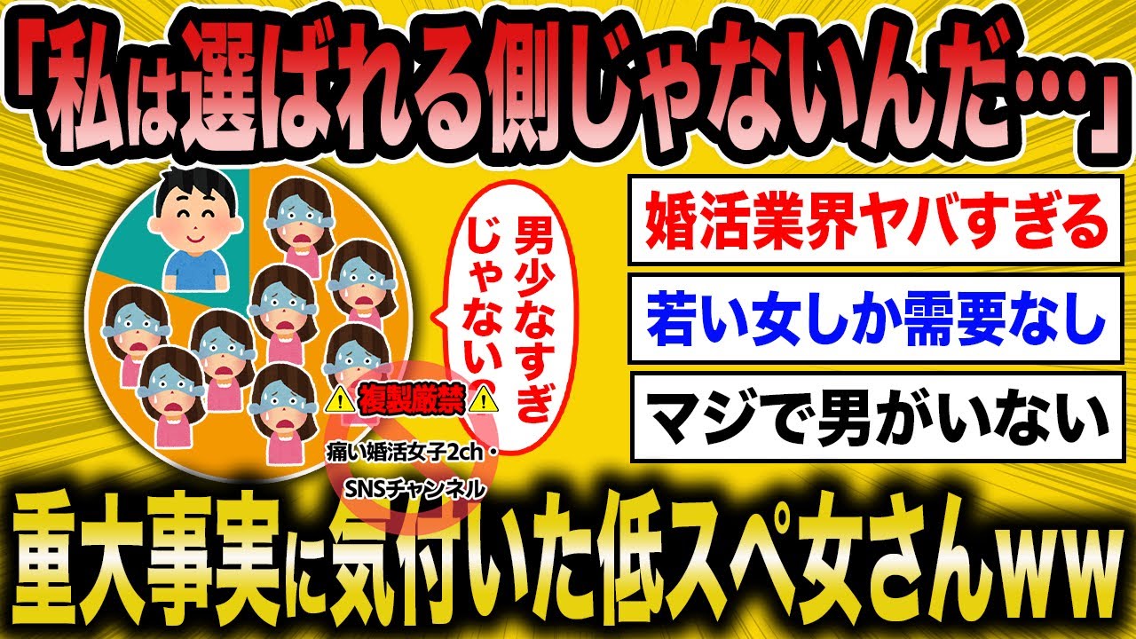【2ch面白いスレ】婚活を始めるも選ばれない立場と理解する低スぺ女さん【ゆっくり解説】