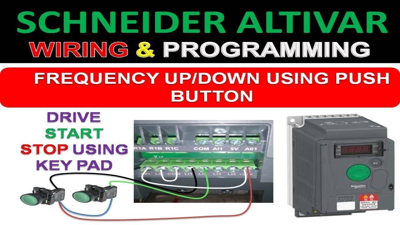 🔴 Schneider altivar drive parameter setting | speed/frequency up down using push button | Hindi