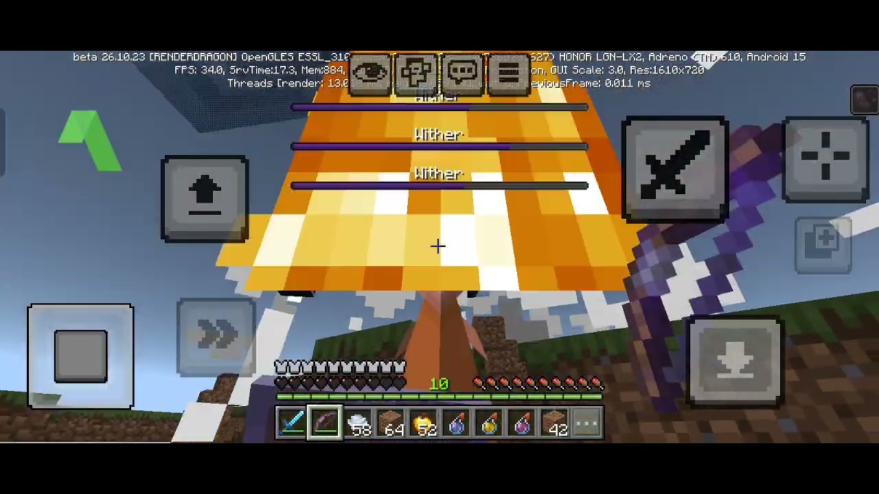 4 Withers VS Me, Bedrock Mobile. 100/1000 