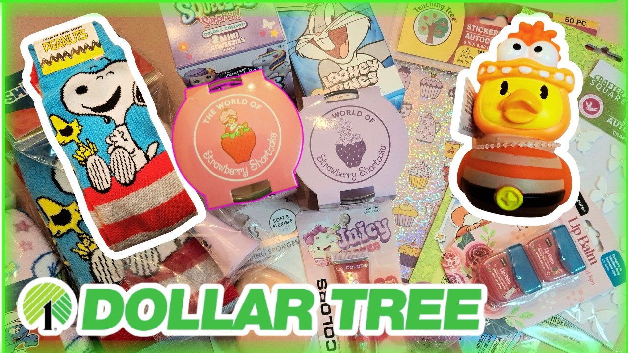 New Dollar Tree Haul 🍓 Strawberry Shortcake, Peanuts & Cute Stickers!