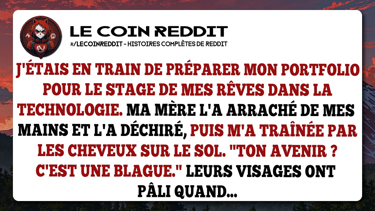 J'étais en train de préparer mon portfolio pour le stage de mes rêves dans la technologie.