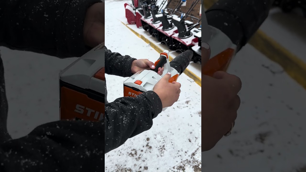 STIHL BGA 57, use a blower to clean off the snow blowers! #stihl #diy #snowblowers #stihlpower