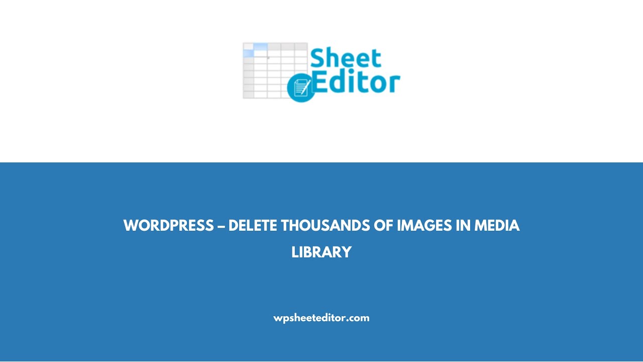 WordPress &ndash; Delete Thousands of Images in Media Library